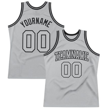 Personalized Gray Black Basketball Jersey - Authentic Throwback Design Personalized Gray Gray-Black Authentic Throwback Basketball