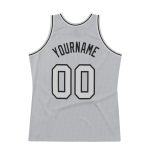 Custom Name and Number Personalized Gray-Black Throwback Basketball Jersey - Authentic Team Apparel Personalized Gray Gray-Black