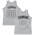 Custom Name and Number Personalized Gray-Black Throwback Basketball Jersey - Authentic Team Apparel Personalized Gray Gray-Black