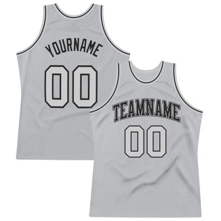 Custom Name and Number Personalized Gray-Black Throwback Basketball Jersey - Authentic Team Apparel Personalized Gray Gray-Black