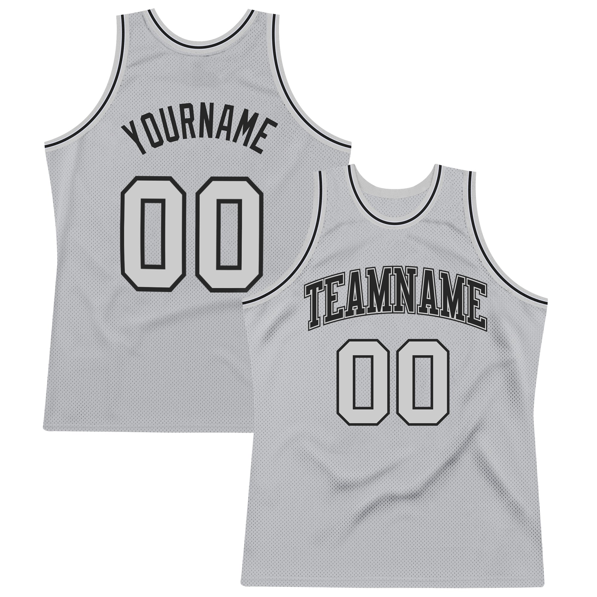 Custom Name and Number Personalized Gray-Black Throwback Basketball Jersey - Authentic Team Apparel Personalized Gray Gray-Black