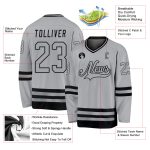 Custom Gray-Black Hockey Jersey with Personalized Name and Number - Team Apparel Personalized Gray Gray-Black Hockey Jersey
