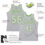 Custom Personalized Basketball Jersey - Gray Neon Green Throwback Team Jersey with Name & Number Personalized Gray Gray-Neon