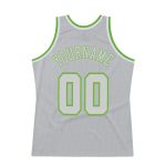 Custom Personalized Basketball Jersey - Gray Neon Green Throwback Team Jersey with Name & Number Personalized Gray Gray-Neon