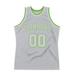 Custom Personalized Basketball Jersey - Gray Neon Green Throwback Team Jersey with Name & Number Personalized Gray Gray-Neon