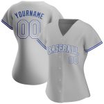 Custom Name and Number Gray Royal Authentic Baseball Jersey - Personalized Team Jersey Personalized Gray Gray Royal Authentic