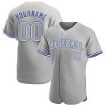 Custom Name and Number Gray Royal Authentic Baseball Jersey - Personalized Team Jersey Personalized Gray Gray Royal Authentic