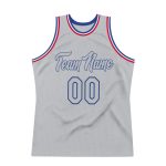 Custom Name and Number Authentic Gray Royal Throwback Basketball Jersey - Personalized Team Jersey Personalized Gray Gray-Royal