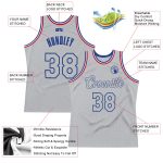 Custom Name and Number Authentic Gray Royal Throwback Basketball Jersey - Personalized Team Jersey Personalized Gray Gray-Royal