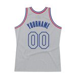 Custom Name and Number Authentic Gray Royal Throwback Basketball Jersey - Personalized Team Jersey Personalized Gray Gray-Royal