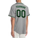 Custom Name and Number Personalized Authentic Baseball Jersey - Gray Green-Black Team Jersey Personalized Gray Green-Black