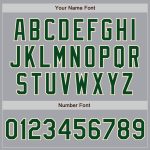 Custom Team Name Number Personalized Gray Green Cream Bomber Varsity Full-Snap Letterman Jacket Personalized Gray Green-Cream