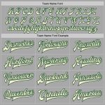 Custom Name Number Varsity Letterman Jacket Gray Green Cream Two Tone Full-Snap Bomber Personalized Gray Green-Cream Bomber