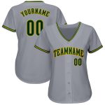 Personalized Gray Green Gold Baseball Jersey - Authentic Custom Team Apparel Personalized Gray Green-Gold Authentic Baseball