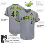 Personalized Gray Green Gold Baseball Jersey - Authentic Custom Team Apparel Personalized Gray Green-Gold Authentic Baseball