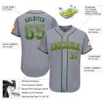 Custom Name and Number Gray Green-Gold Drift Fashion Baseball Jersey - Personalized Team Apparel Personalized Gray Green-Gold