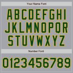 Personalized Custom Name Number Gray Green-Gold Baseball Jersey with Raglan Sleeves Personalized Gray Green-Gold Authentic