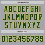 Custom Name and Number Gray Green-Gold Full-Snap Varsity Bomber Jacket - Personalized Letterman Style Personalized Gray Green-Gold