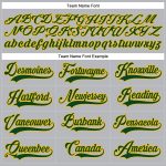 Custom Name Number Hockey Jersey Gray Green Gold Lace Neck Personalized Team Personalized Gray Green-Gold Hockey Lace Neck