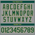 Custom Team Performance T-Shirt with Personalized Name and Number - Gray Green-Gold Personalized Gray Green-Gold Performance