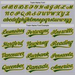 Personalized Softball Jersey Unisex Gray Green Gold Two-Button Design Personalized Gray Green-Gold Two-Button Unisex Softball