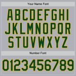 Personalized Softball Jersey Unisex Gray Green Gold Two-Button Design Personalized Gray Green-Gold Two-Button Unisex Softball