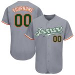 Personalized Gray Green Orange Baseball Jersey - Authentic Custom Sports Apparel Personalized Gray Green-Orange Authentic