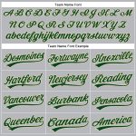Custom Name and Number Personalized Gray Green Pinstripe Baseball Jersey - Authentic City Style Personalized Gray Green Pinstripe