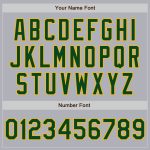 Custom Name and Number Gray Green Pinstripe Gold Two-Button Unisex Softball Jersey - Personalized Team Apparel Personalized