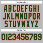 Custom Name and Number Authentic Baseball Jersey - Personalized Gray Green Pinstripe Design Personalized Gray Green Pinstripe