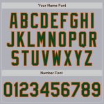 Custom Name Number Unisex Softball Jersey Gray Green Pinstripe Orange Two-Button Design - Personalized Team Apparel Personalized