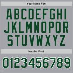 Custom Basketball Jersey with Personalized Name and Number, Gray Green-White Authentic Throwback Design Personalized Gray