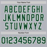 Custom Name and Number Authentic Baseball Jersey - Personalized Gray Green-White Line Design Personalized Gray Green-White