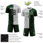 Custom Name and Number Soccer Uniform Jersey - Personalized Gray Green-White Sublimation Split Fashion Team Gear Personalized