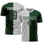 Custom Name and Number Soccer Uniform Jersey - Personalized Gray Green-White Sublimation Split Fashion Team Gear Personalized
