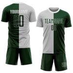 Custom Name and Number Soccer Uniform Jersey - Personalized Gray Green-White Sublimation Split Fashion Team Gear Personalized