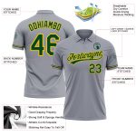 Personalized Vapor Performance Golf Polo Shirt in Gray Green-Yellow Personalized Gray Green-Yellow Performance Vapor Golf