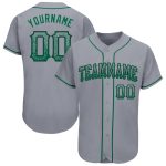 Custom Name & Number Personalized Gray Black Green Drift Fashion Baseball Jersey Personalized Gray Kelly Green-Black Authentic