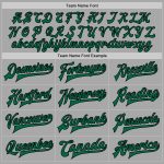 Custom Name and Number Varsity Letterman Jacket Gray Kelly Green-Black Two Tone Full-Snap Bomber Personalized Gray Kelly
