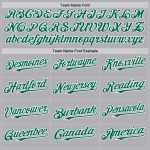 Custom Name and Number Personalized Baseball Jersey - Gray Kelly Green Black Mesh Authentic Throwback Personalized Gray Kelly
