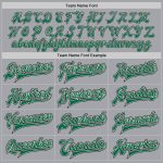 Custom Varsity Letterman Jacket with Team Name & Number - Personalized Gray Kelly Green Cream-Black Bomber Full-Snap Design