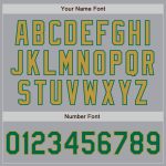 Custom Baseball Jersey for Team - Personalized Gray Kelly Green-Old Gold Raglan Sleeves with Name and Number Personalized