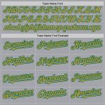 Custom Baseball Jersey for Team - Personalized Gray Kelly Green-Old Gold Raglan Sleeves with Name and Number Personalized