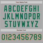 Custom Team Name and Number Two Tone Bomber Varsity Jacket Gray Kelly Green-Orange Full-Snap Letterman Personalized Gray