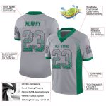 Custom Personalized Football Jersey with Name and Number - Gray Kelly Green-Pink Mesh Drift Style Personalized Gray Kelly