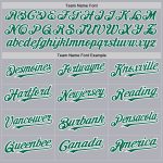 Custom Name and Number Unisex Softball Jersey - Gray Kelly Green Pinstripe Two-Button Personalized Gray Kelly Green Pinstripe