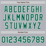 Custom Name and Number Unisex Softball Jersey - Gray Kelly Green Pinstripe Two-Button Personalized Gray Kelly Green Pinstripe