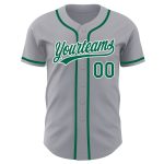Personalized Gray Kelly Green White Authentic Baseball Jersey for Men Personalized Gray Kelly Green-White Authentic Baseball
