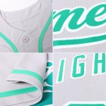 Personalized Gray Kelly Green White Authentic Baseball Jersey for Men Personalized Gray Kelly Green-White Authentic Baseball