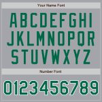 Custom Name and Number Authentic Baseball Jersey - Personalized Gray Kelly Green White Team Jersey Personalized Gray Kelly